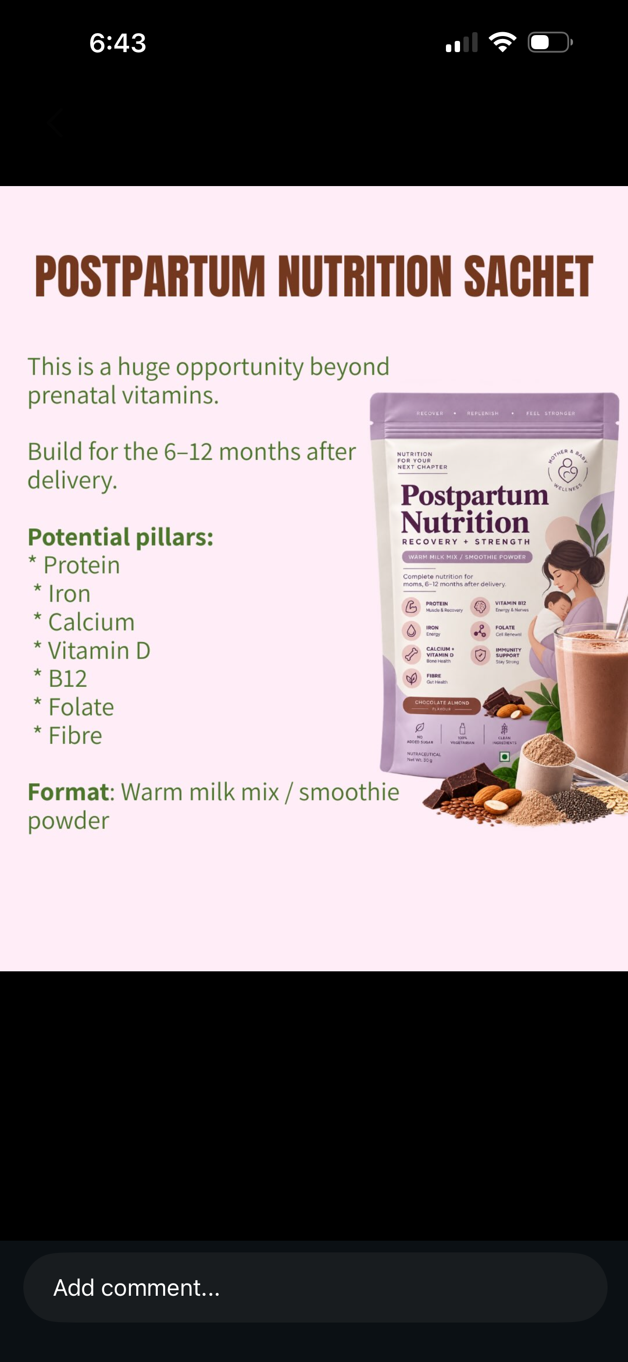 Postpartum nutrition
